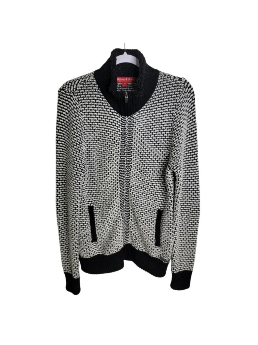 Krimson Klover MVP3 Full Zip Sweater Size M Merino Wool Blend Gray Elbow Patch - Picture 2 of 8